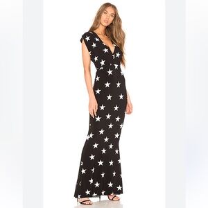 Norma Kamali V Neck Rectangle Gown in Star